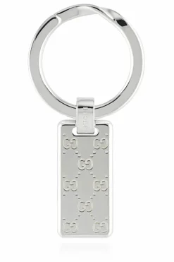Gucci SILVER Silver keychain with logo