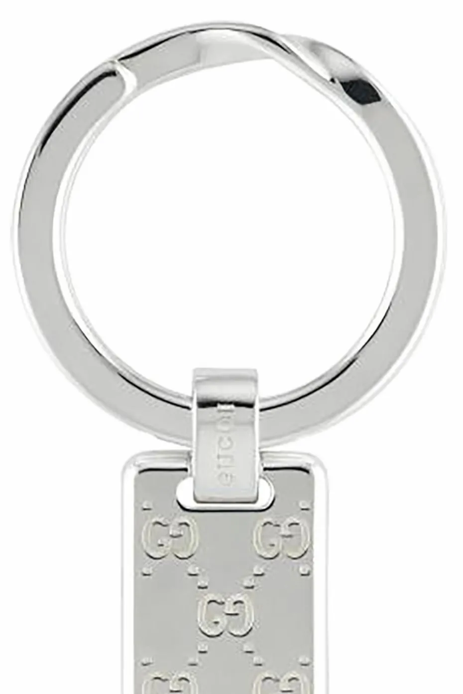 Gucci SILVER Silver keychain with logo