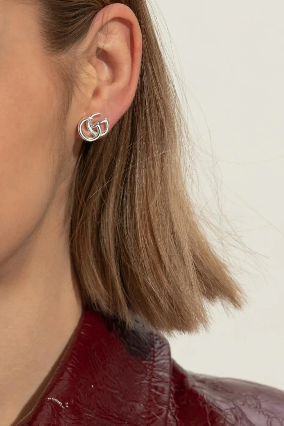 Gucci SILVER Silver logo-shaped earrings