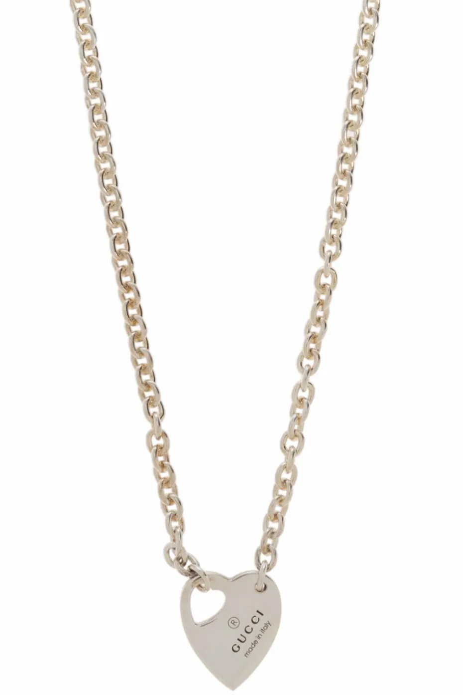 Gucci SILVER Silver necklace with heart-shaped pendant