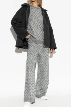 Gucci SILVER Sweater with Lurex thread and shimmering appliqués