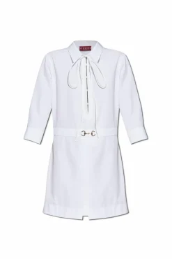 Gucci WHITE Dress with waist applique
