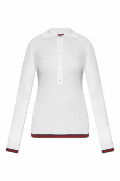 Gucci WHITE Long-sleeve Polo