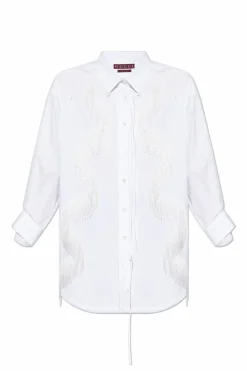 Gucci WHITE Shirt with shimmering fringes