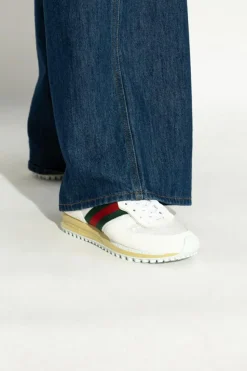 Gucci WHITE Sports shoes with a 'Web' strap