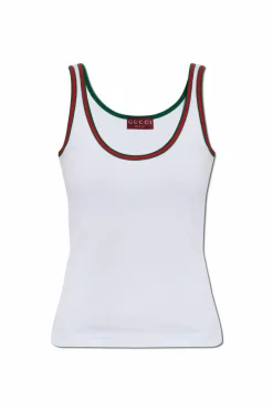 Gucci WHITE Top with signature stripe Web