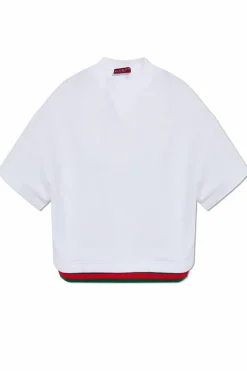 Gucci WHITE T-shirt with signature stripe Web