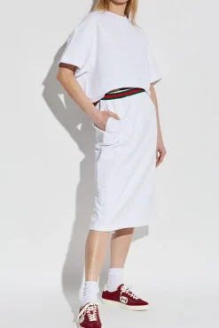 Gucci WHITE T-shirt with signature stripe Web