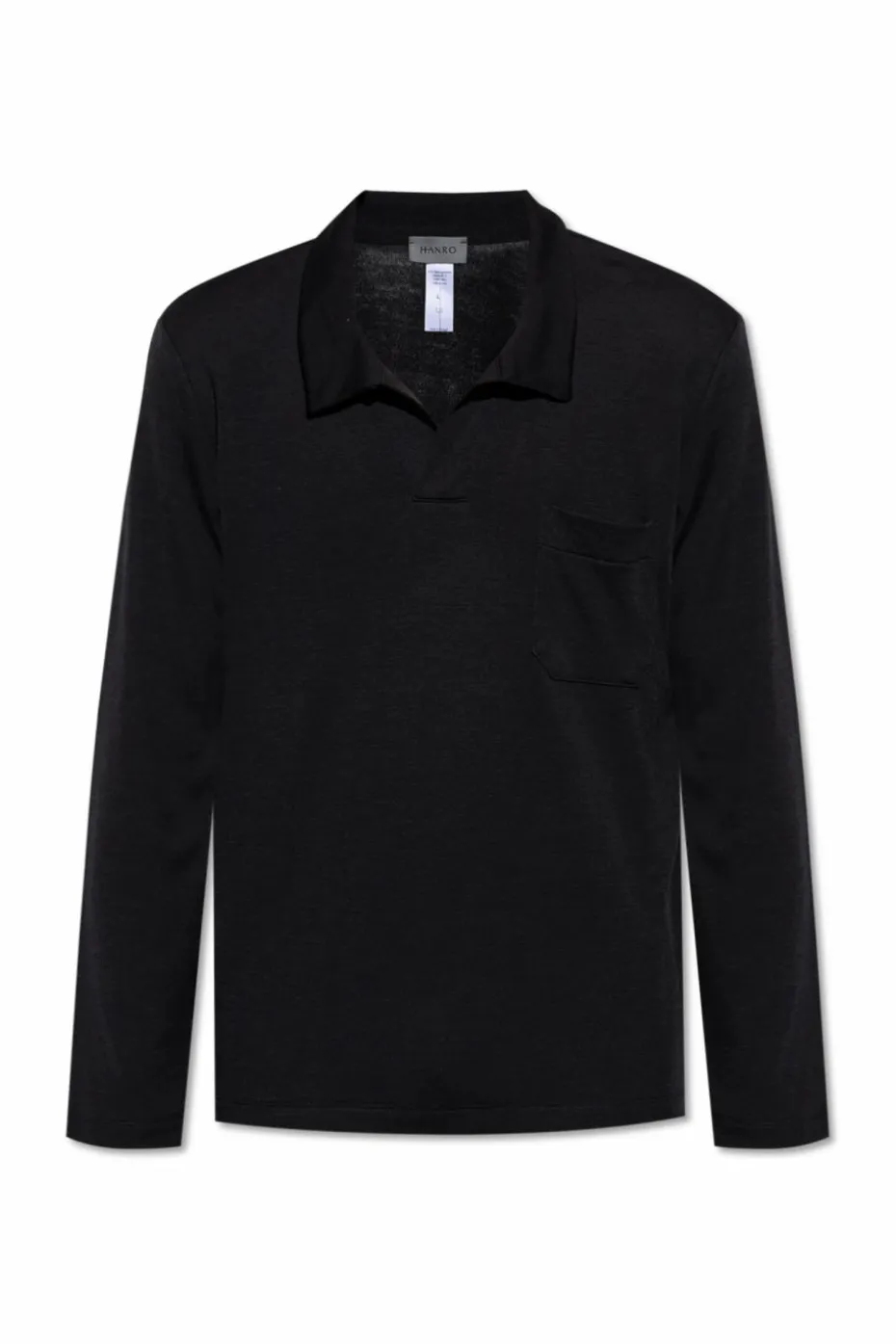 Hanro BLACK Polo Christian with long sleeves