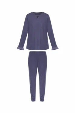 Hanro BLUE Two-piece pajamas from the "Claire" collection