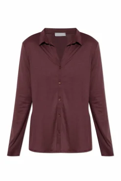 Hanro BURGUNDY Long sleeve shirt