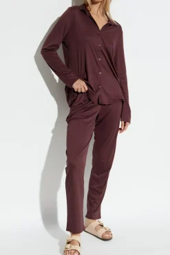 Hanro BURGUNDY Trousers with pockets
