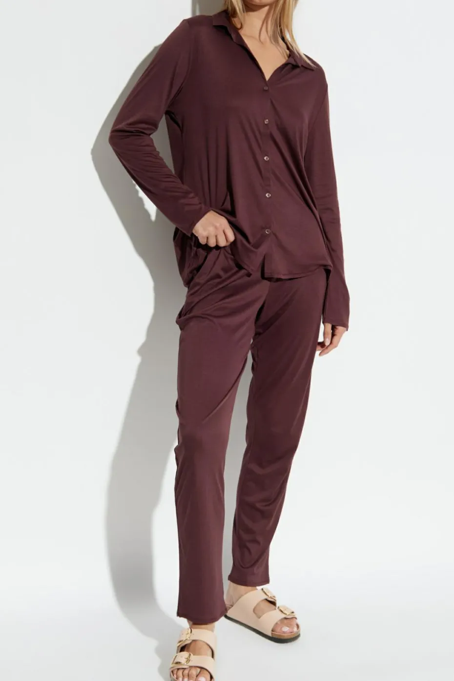 Hanro BURGUNDY Trousers with pockets