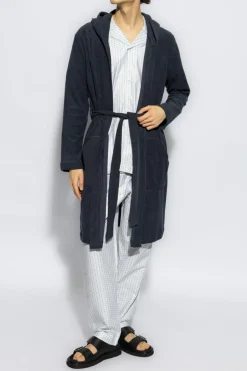 Hanro NAVY BLUE Cotton Bathrobe