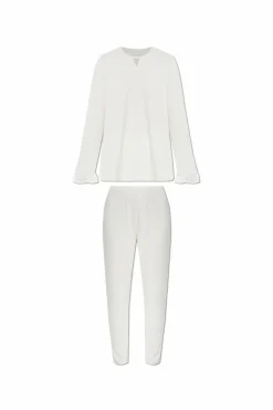 Hanro WHITE Two-piece pajamas from the "Claire" collection