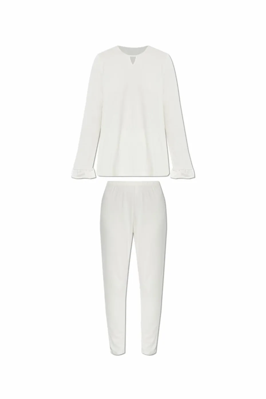 Hanro WHITE Two-piece pajamas from the "Claire" collection