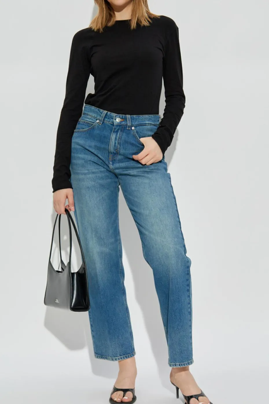 Helmut Lang BLACK Top with embroidered logo