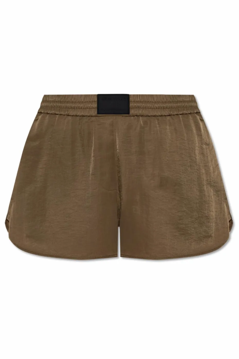 Helmut Lang BROWN Shorts with logo patch