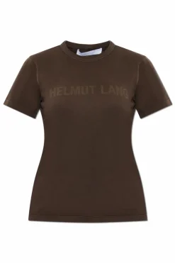 Helmut Lang BROWN T-shirt with logo