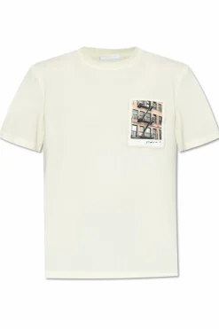 Helmut Lang cream T-shirt with pocket