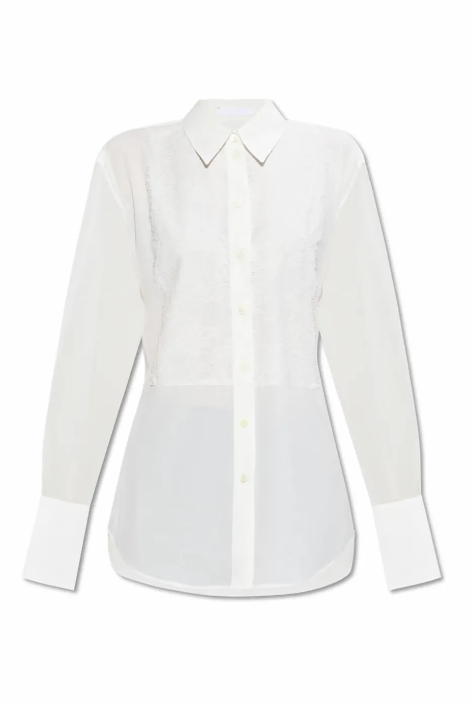Helmut Lang WHITE Shirt with lace insert at the front
