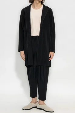 Homme Plissé Issey Miyake BLACK Pleated coat