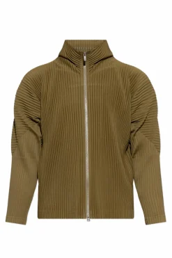 Homme Plissé Issey Miyake GREEN Pleated Cardigan