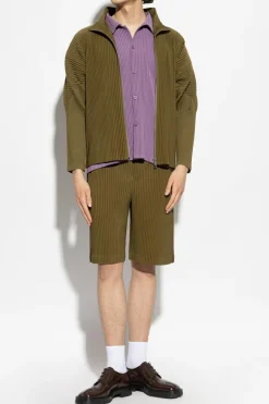 Homme Plissé Issey Miyake GREEN Pleated shorts