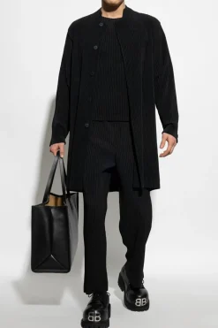 Homme Plissé Issey Miyake BLACK Pleated coat