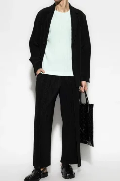 Homme Plissé Issey Miyake BLACK Pleated coat