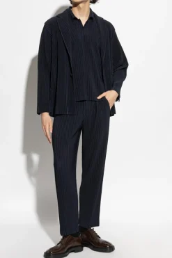 Homme Plissé Issey Miyake NAVY BLUE Pleated Blazer