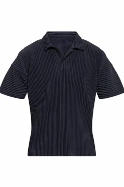 Homme Plissé Issey Miyake NAVY BLUE Pleated polo