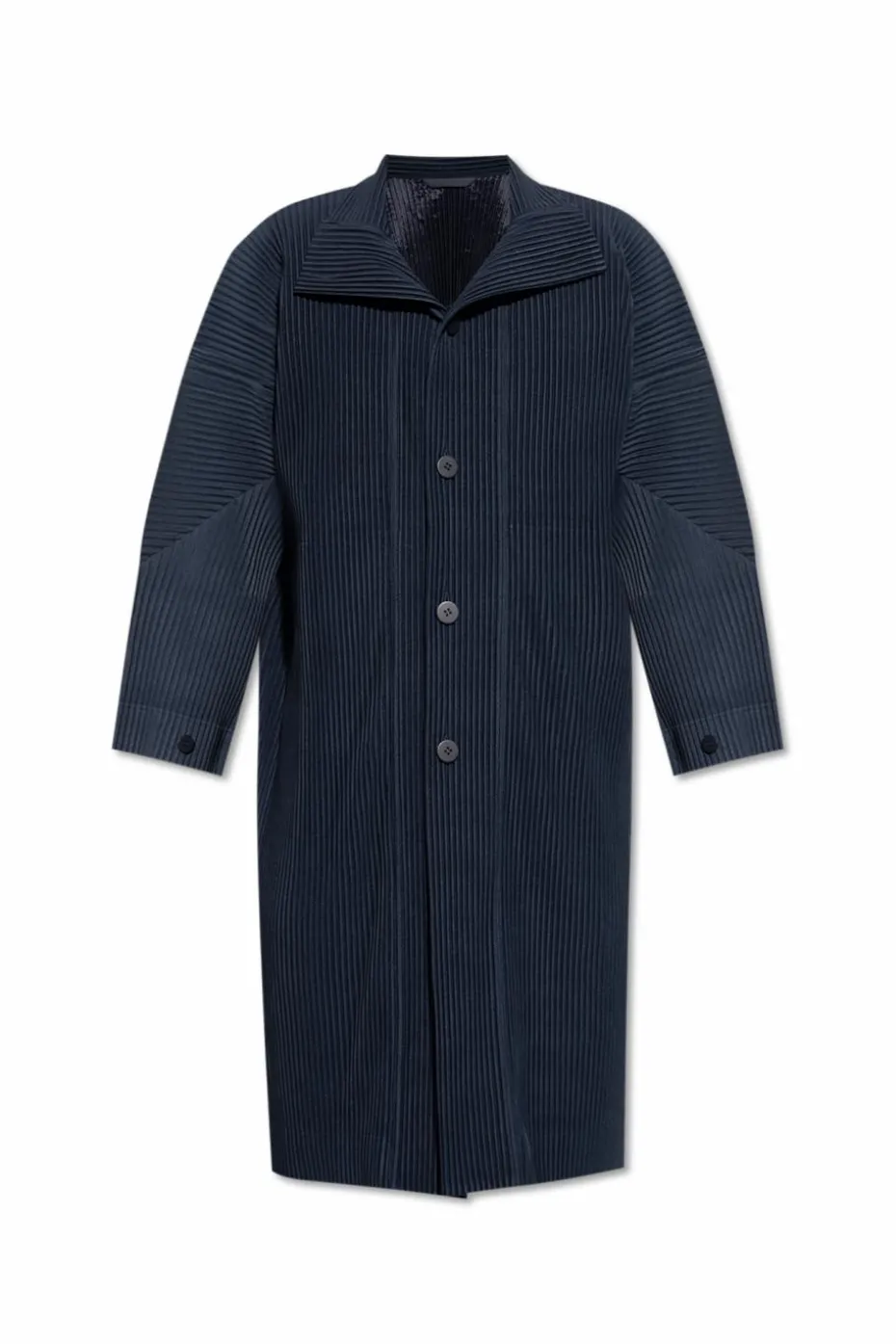 Homme Plissé Issey Miyake NAVY BLUE Pleated Coat