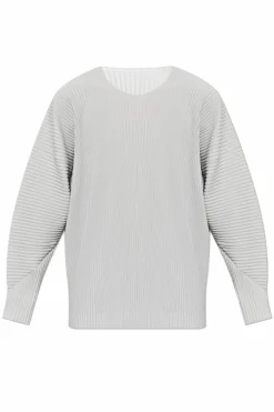 Homme Plissé Issey Miyake GREY Pleated long-sleeve t-shirt by Homme Plisse Issey Miyake