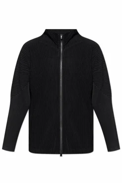 Homme Plissé Issey Miyake BLACK Pleated Zip-Up Sweater