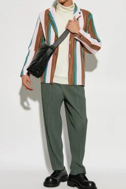 Homme Plissé Issey Miyake cream Wool Turtleneck