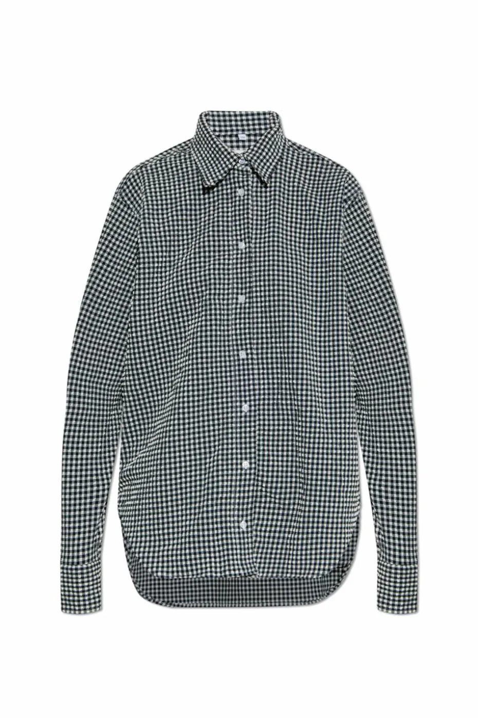 Hunza G BLACK Checkered pattern shirt