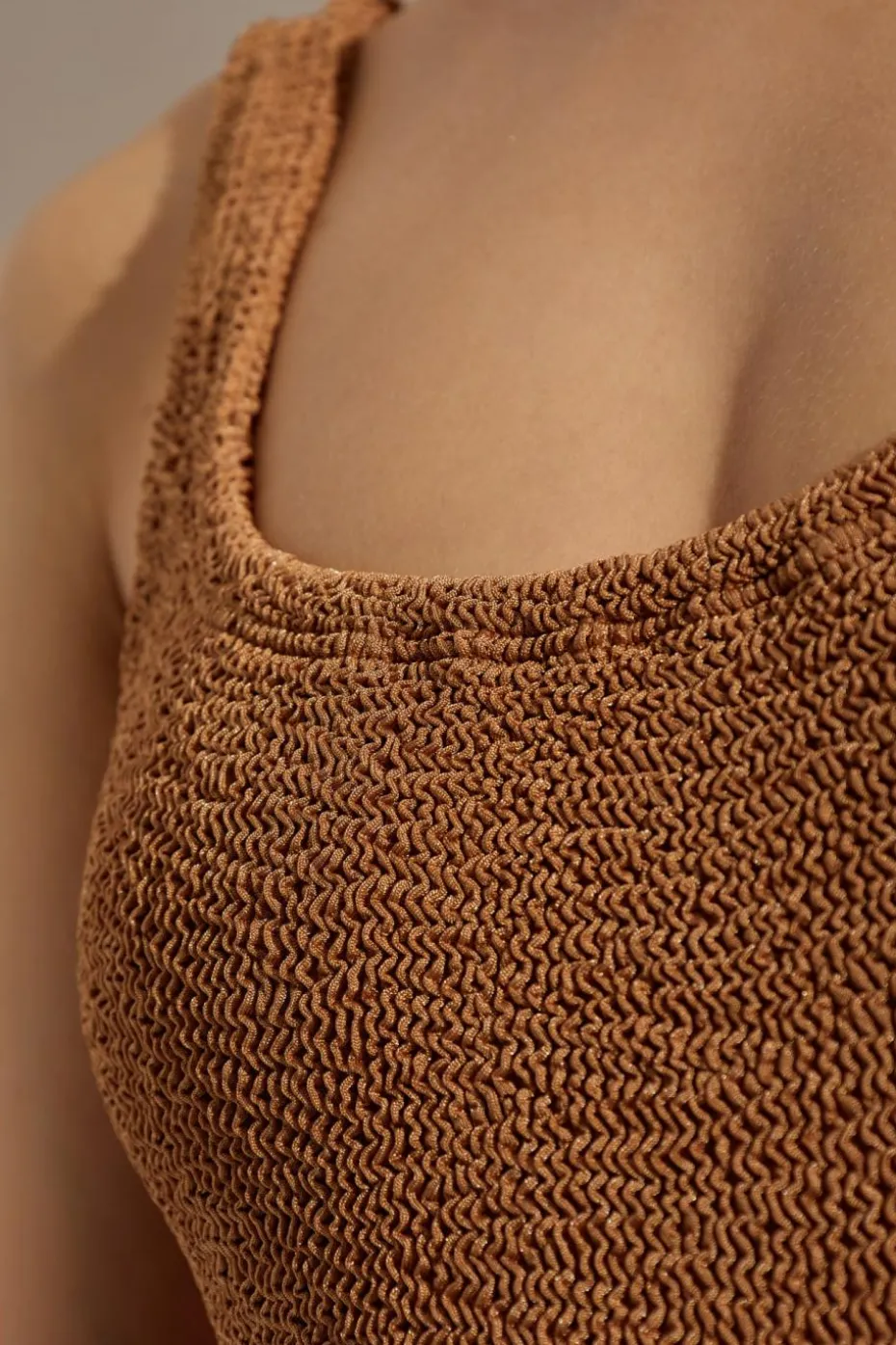 Hunza G BROWN One-piece swimsuit "Square"