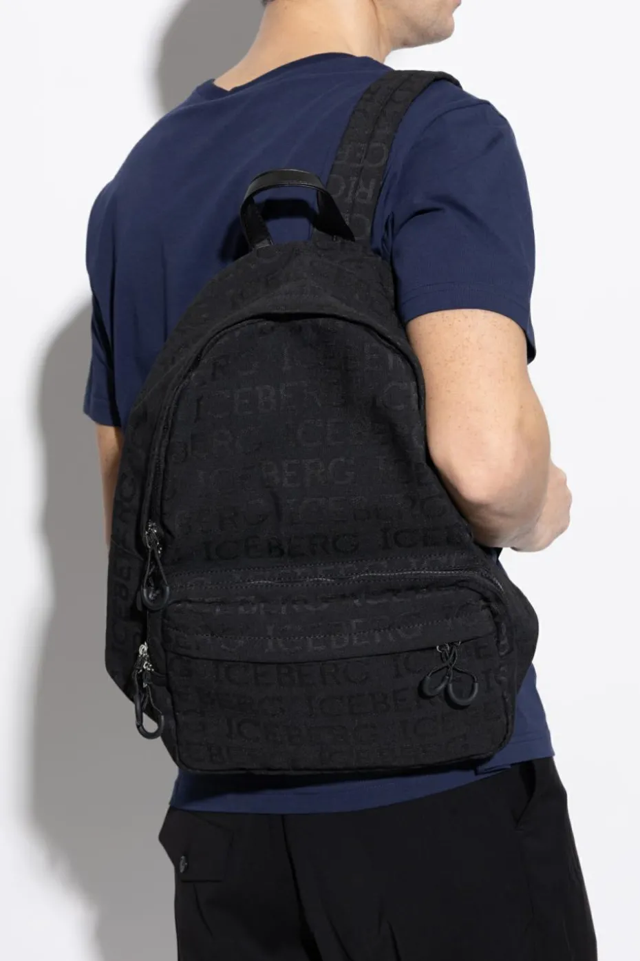 Iceberg BLACK Backpack with logo