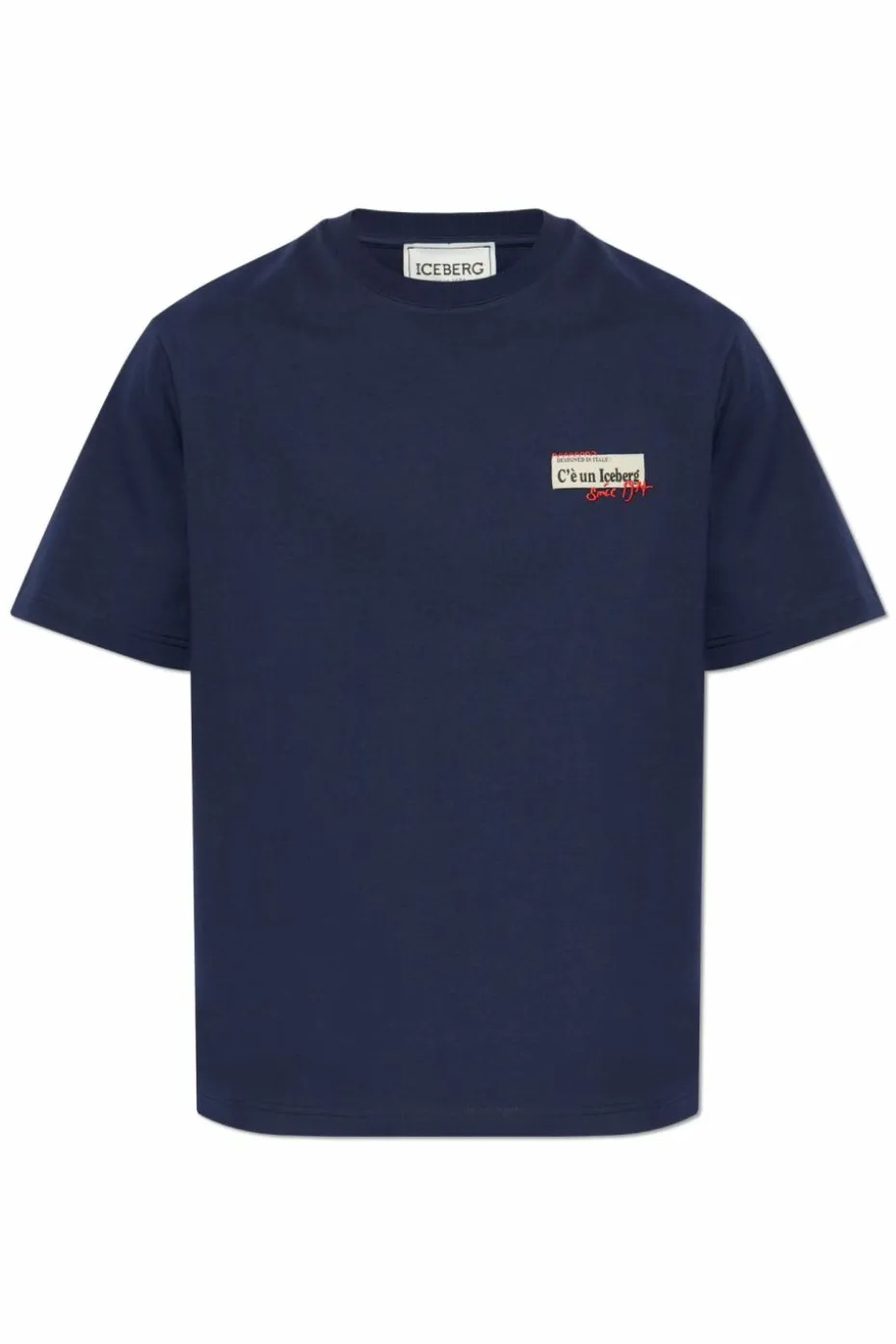 Iceberg NAVY BLUE T-shirt with patches and print