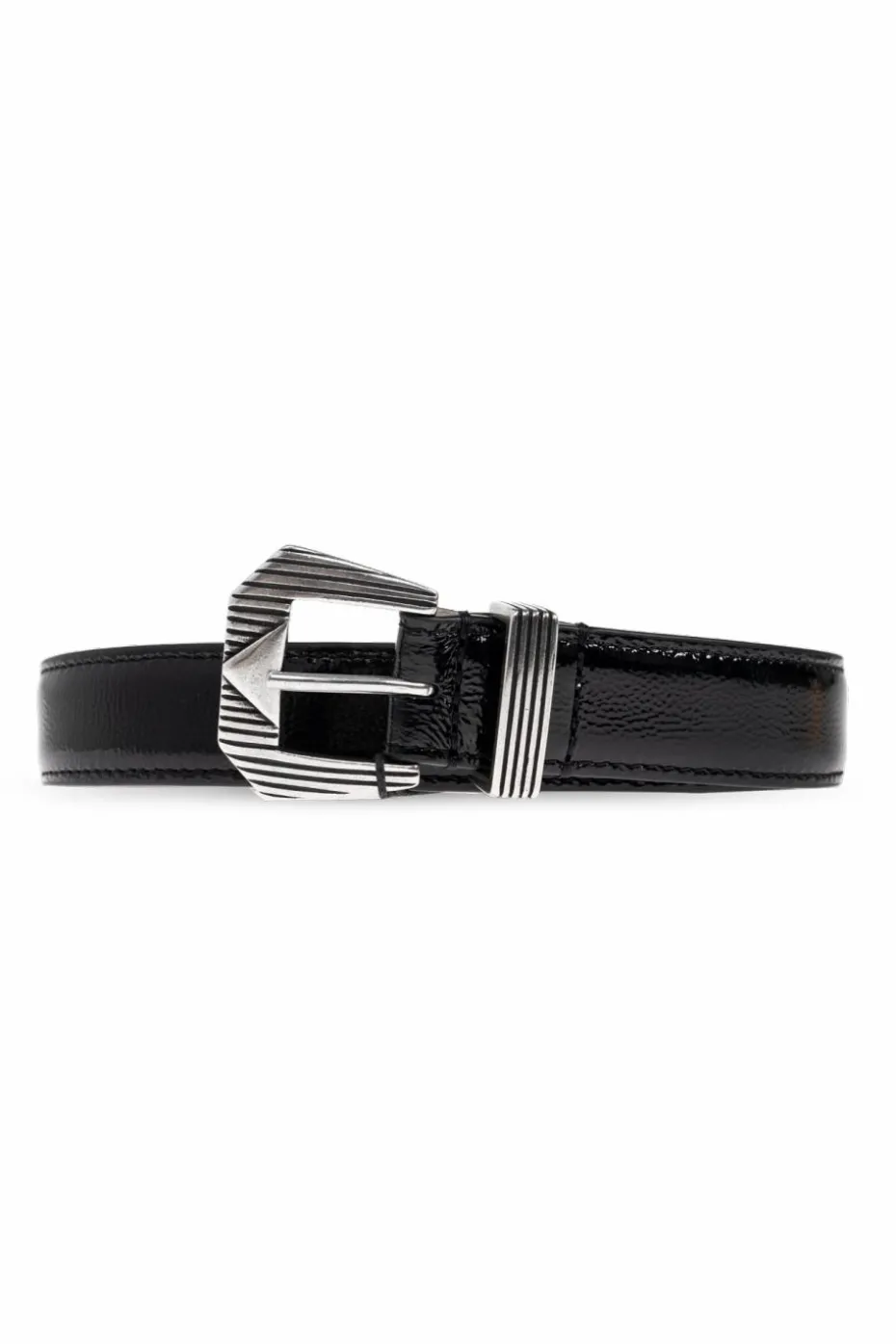 Iro BLACK Leather belt `Traytray’