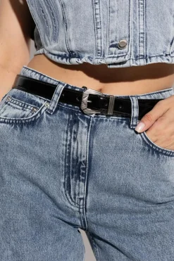 Iro BLACK Leather belt `Traytray’