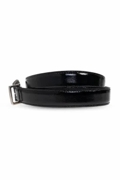 Iro BLACK Leather belt `Traytray’