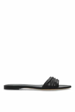 Iro BLACK Leather slides 'Egya'