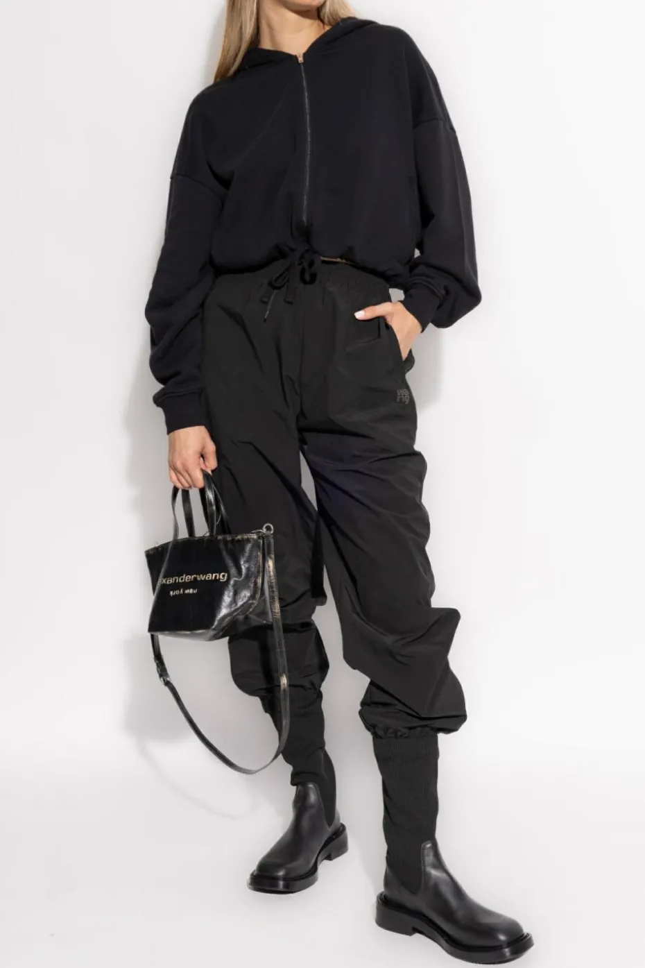 Iro BLACK Short hoodie 'Oritta'
