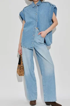 Iro BLUE Denim vest `Uline`