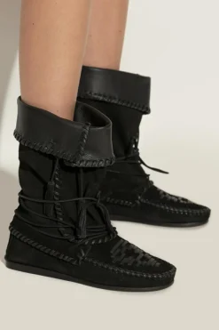 Isabel Marant BLACK Suede ankle boots `Winki`