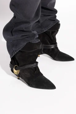 Isabel Marant BLACK Suede heeled ankle boots "Edrika"