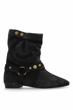 Isabel Marant BLACK Suede ankle boots "Stania"
