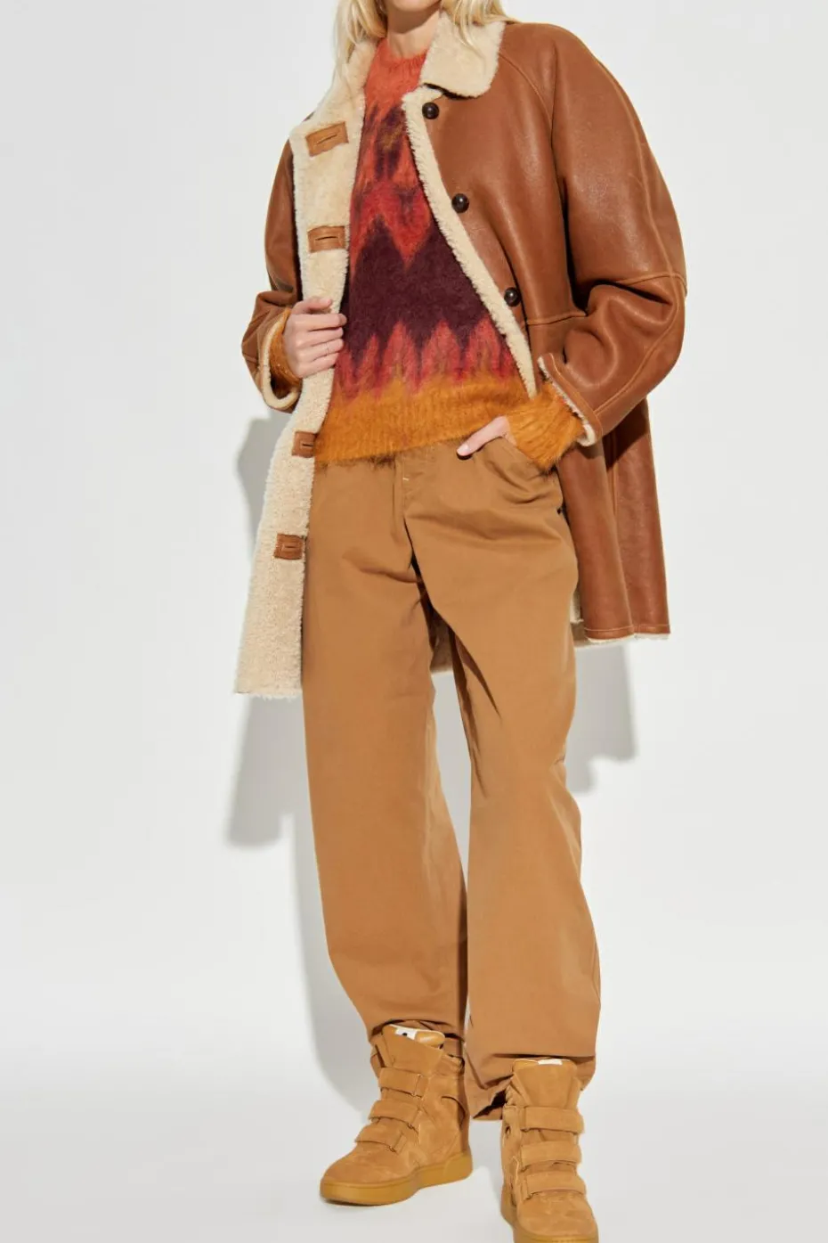Isabel Marant BROWN Shearling coat "Berthie"